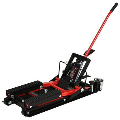 Motorcycle Hydraulic Jack Stand 680 kg ATV Lift for Garage Track Adjustable Height 24-36 cm with High Strength Non-Slip Pad Platform 110x36x67 cm Black and Red