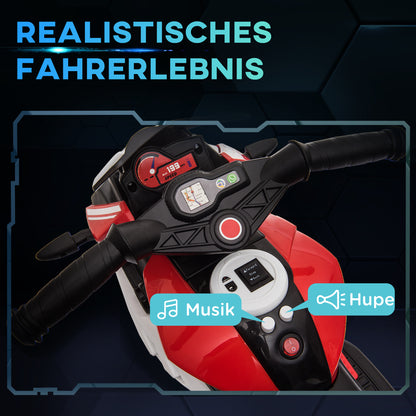 Kids Electric Motorcycle with Music, Headlights, Children's Electric Motorbike for Kids aged 3-5 Red+Black