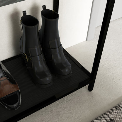 Console Table, Entryway Table with 2 Shelves, Tempered Glass Top, 100 x 30 x 78 cm, Side Table, Sofa Table, for Hallway, Small Space, Entryway, Living Room, Black