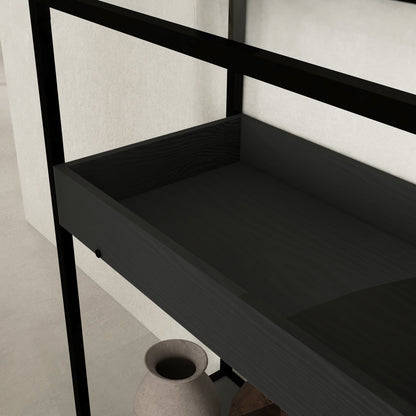 Console Table, Entryway Table with 2 Shelves, Tempered Glass Top, 100 x 30 x 78 cm, Side Table, Sofa Table, for Hallway, Small Space, Entryway, Living Room, Black