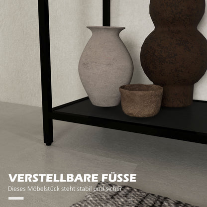 Console Table, Entryway Table with 2 Shelves, Tempered Glass Top, 100 x 30 x 78 cm, Side Table, Sofa Table, for Hallway, Small Space, Entryway, Living Room, Black