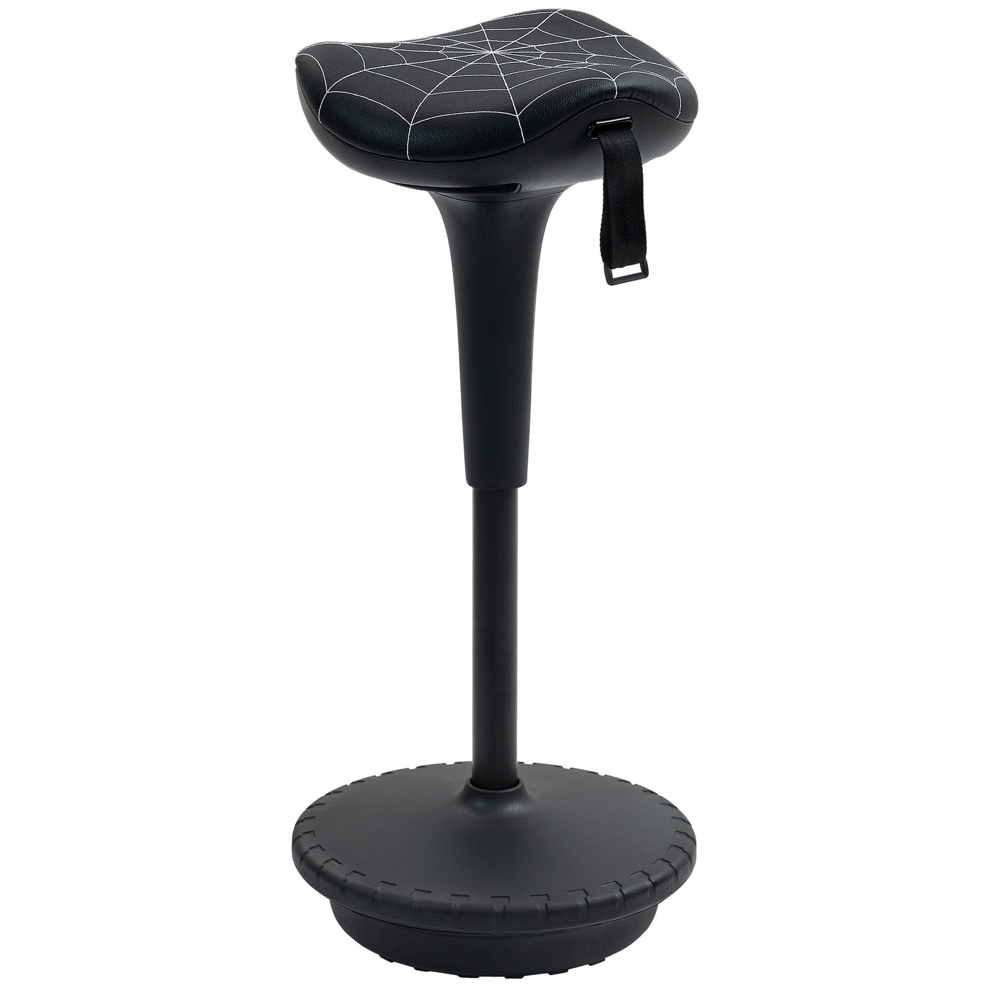 Ergonomic Swivel Saddle Stool — Height-Adjustable 25.8–32.9 in, 120° Tilt, Non-Slip Base, Black