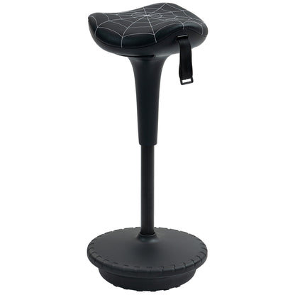 Ergonomic Swivel Saddle Stool — Height-Adjustable 25.8–32.9 in, 120° Tilt, Non-Slip Base, Black