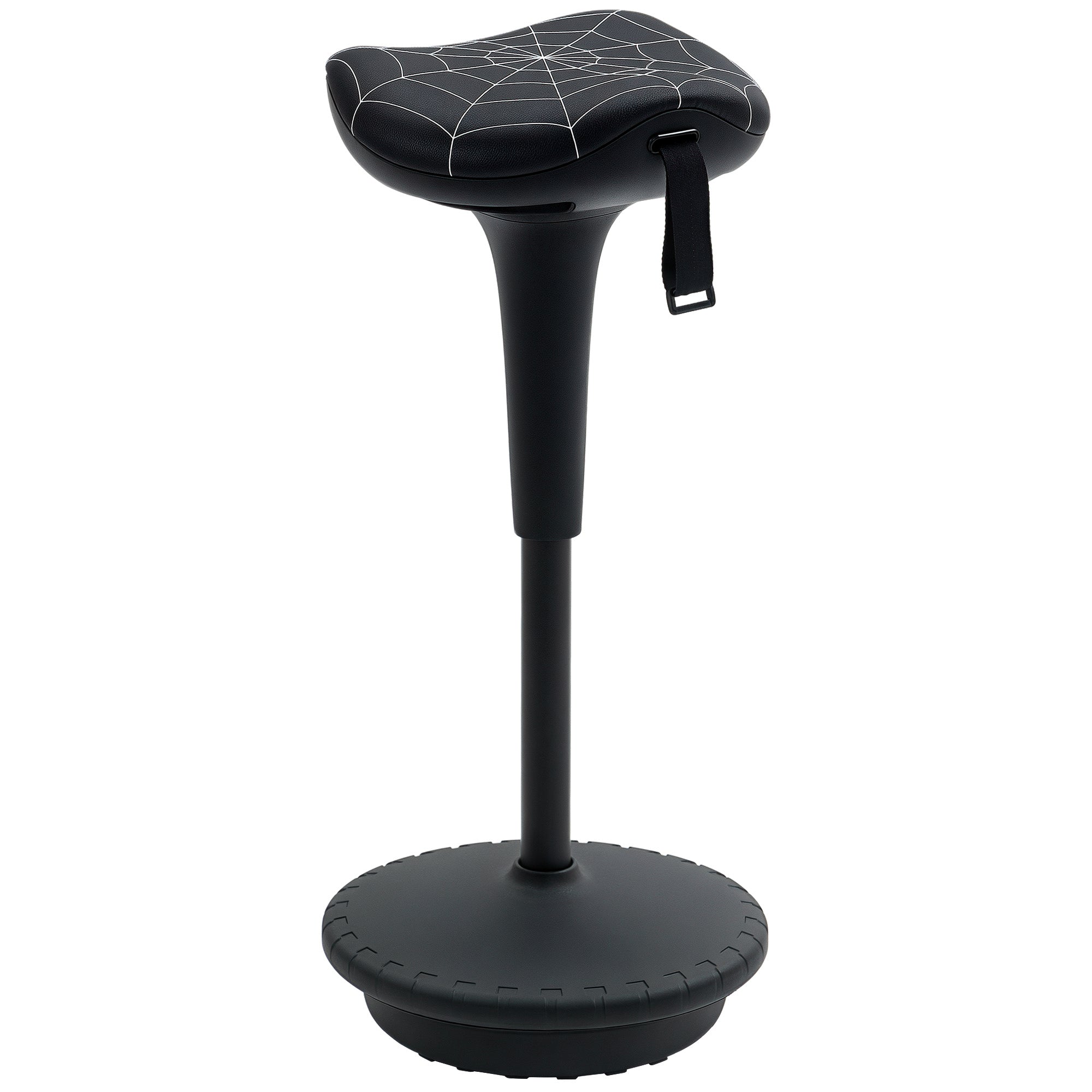 Ergonomic Swivel Saddle Stool — Height-Adjustable 25.8–32.9 in, 120° Tilt, Non-Slip Base, Black