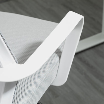 High-seat office chair adjustable high seat office chair dim. 64L x 59W x 104-124H cm swivel office stool 360° breathable mesh gray and white