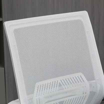 High-seat office chair adjustable high seat office chair dim. 64L x 59W x 104-124H cm swivel office stool 360° breathable mesh gray and white