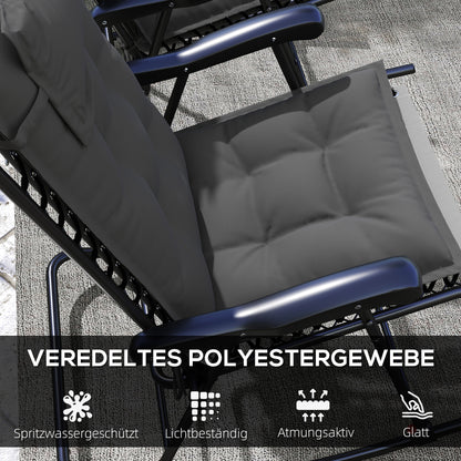 2-Piece Set Lounger Cushion Water-Repellent Cushion for Garden Lounger Padding for Beach Lounger Sun Lounger Pillow Cushion for Garden Furniture Cushions 50x116x5 cm, Dark Gray