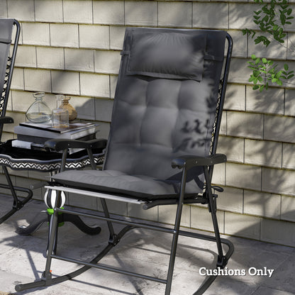 2-Piece Set Lounger Cushion Water-Repellent Cushion for Garden Lounger Padding for Beach Lounger Sun Lounger Pillow Cushion for Garden Furniture Cushions 50x116x5 cm, Dark Gray