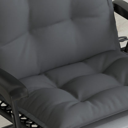 2-Piece Set Lounger Cushion Water-Repellent Cushion for Garden Lounger Padding for Beach Lounger Sun Lounger Pillow Cushion for Garden Furniture Cushions 50x116x5 cm, Dark Gray