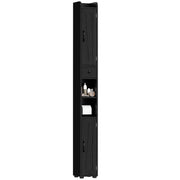 Narrow Bathroom Column with 2 Doors Tall Rustic Bathroom Cabinet with Drawer Open Compartment Adjustable Shelves and Toilet Paper Holder 20x20x185 cm Black