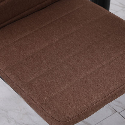 Set of 4 Upholstered Chairs for Living Room or Dining Room, Modern Kitchen Chairs, in Metal and Khaki Fabric