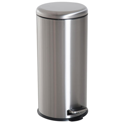 30L Trash Can, Waste Bin, Pedal Bin with Lid, Inner Bucket, Waste Separation for Living Room, Office, Round