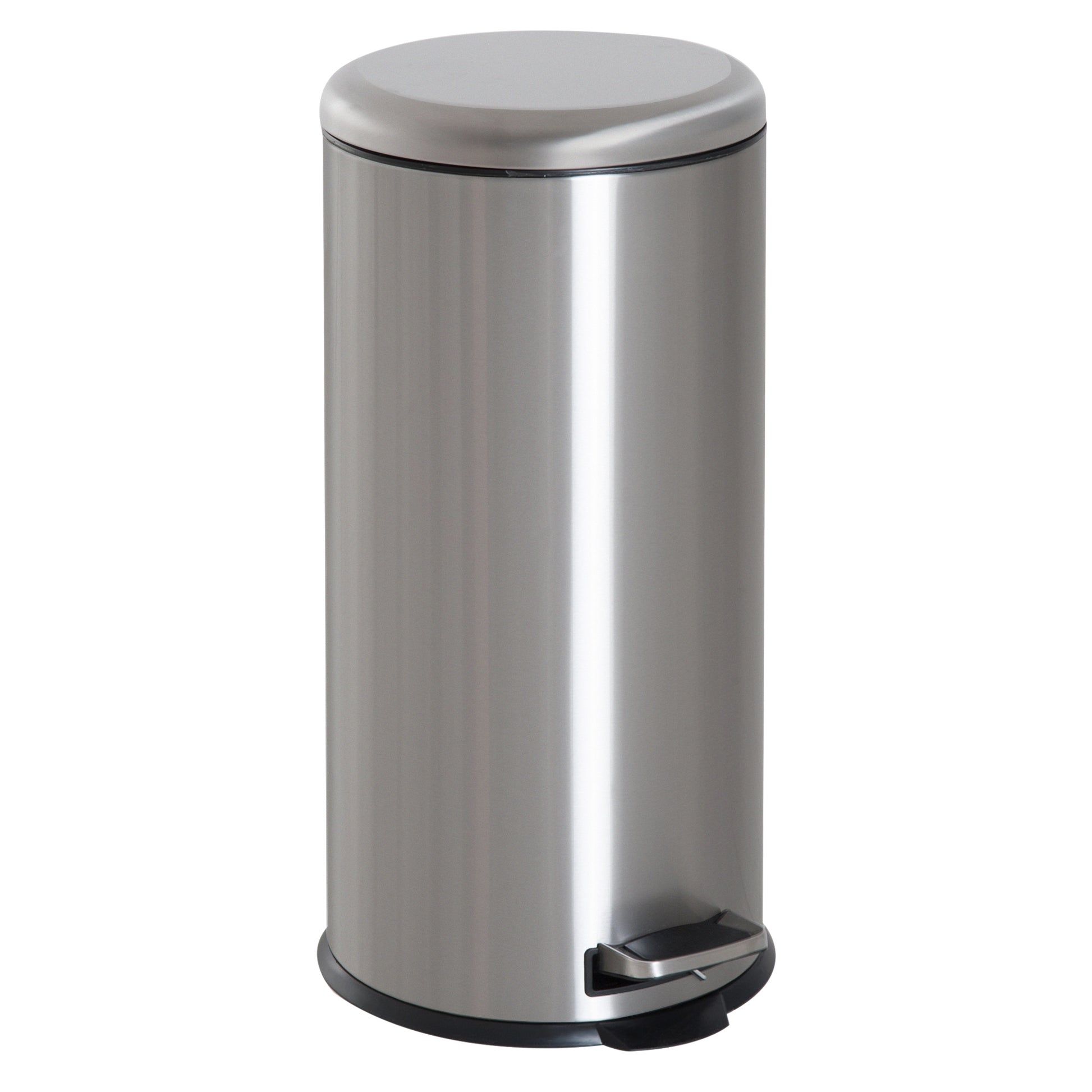 30L Trash Can, Waste Bin, Pedal Bin with Lid, Inner Bucket, Waste Separation for Living Room, Office, Round