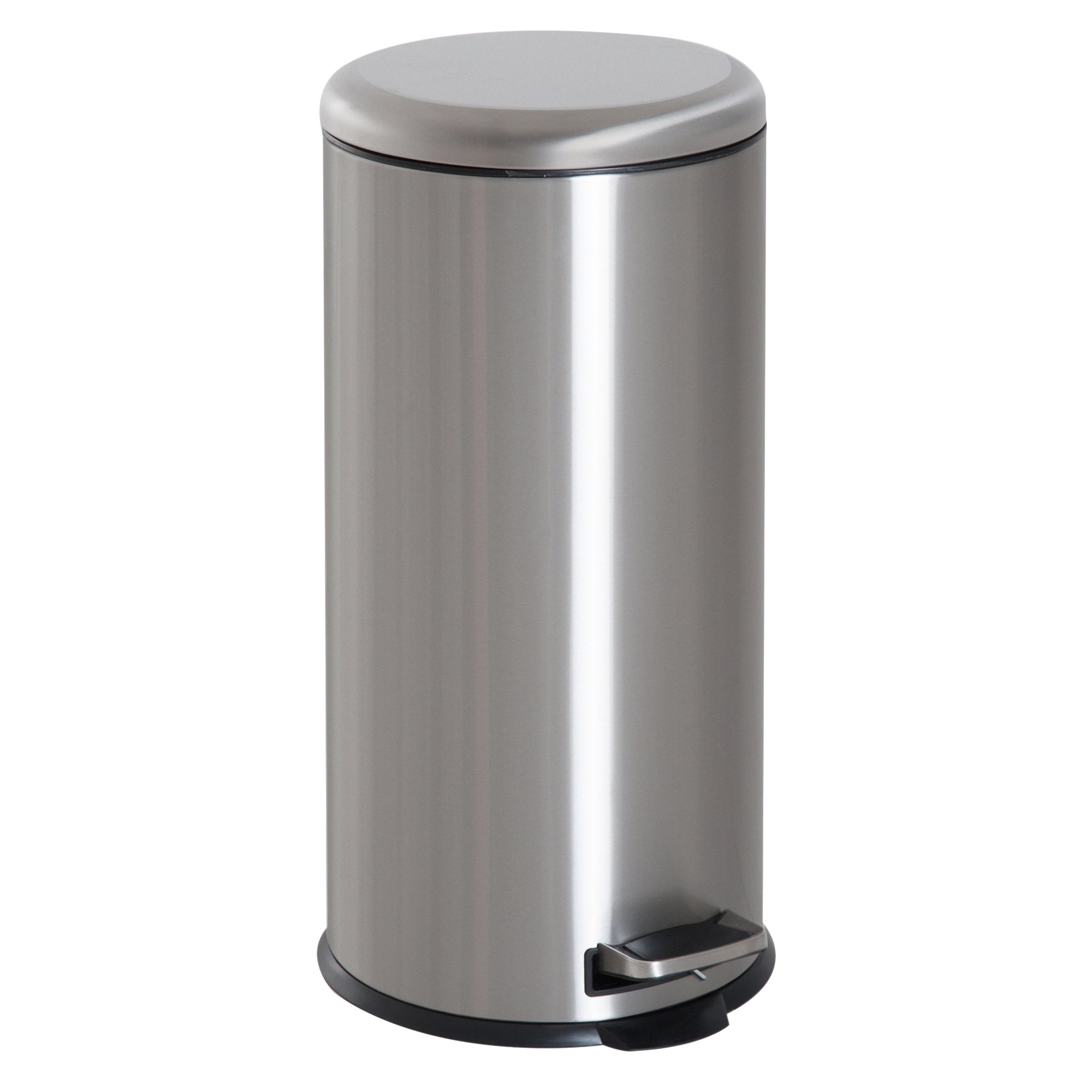 30L Trash Can, Waste Bin, Pedal Bin with Lid, Inner Bucket, Waste Separation for Living Room, Office, Round