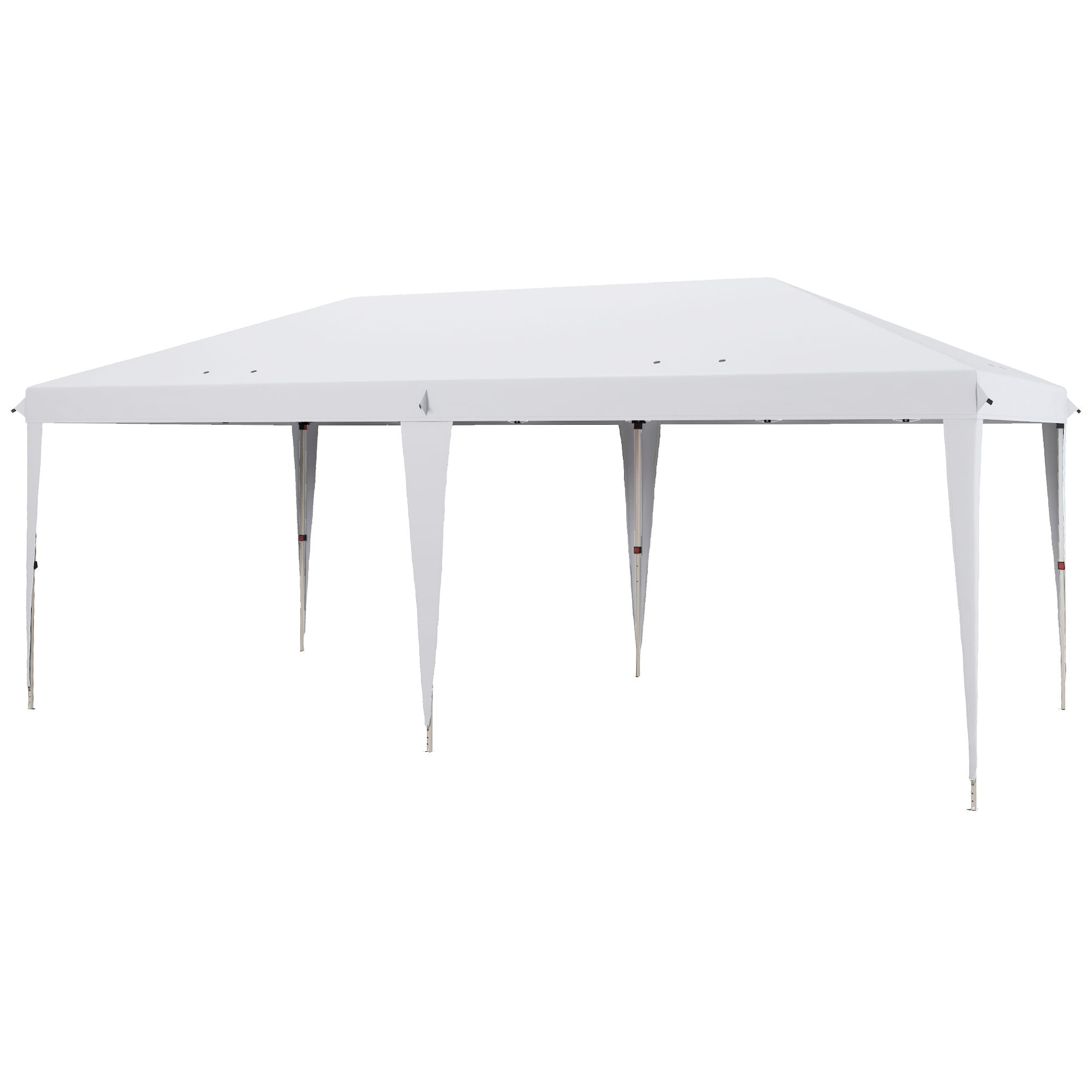 Folding Gazebo 6x3 m Portable Canopy with 3 Adjustable Heights Anti-UV Sun Shelter and Carrying Bag for Camping Parties White