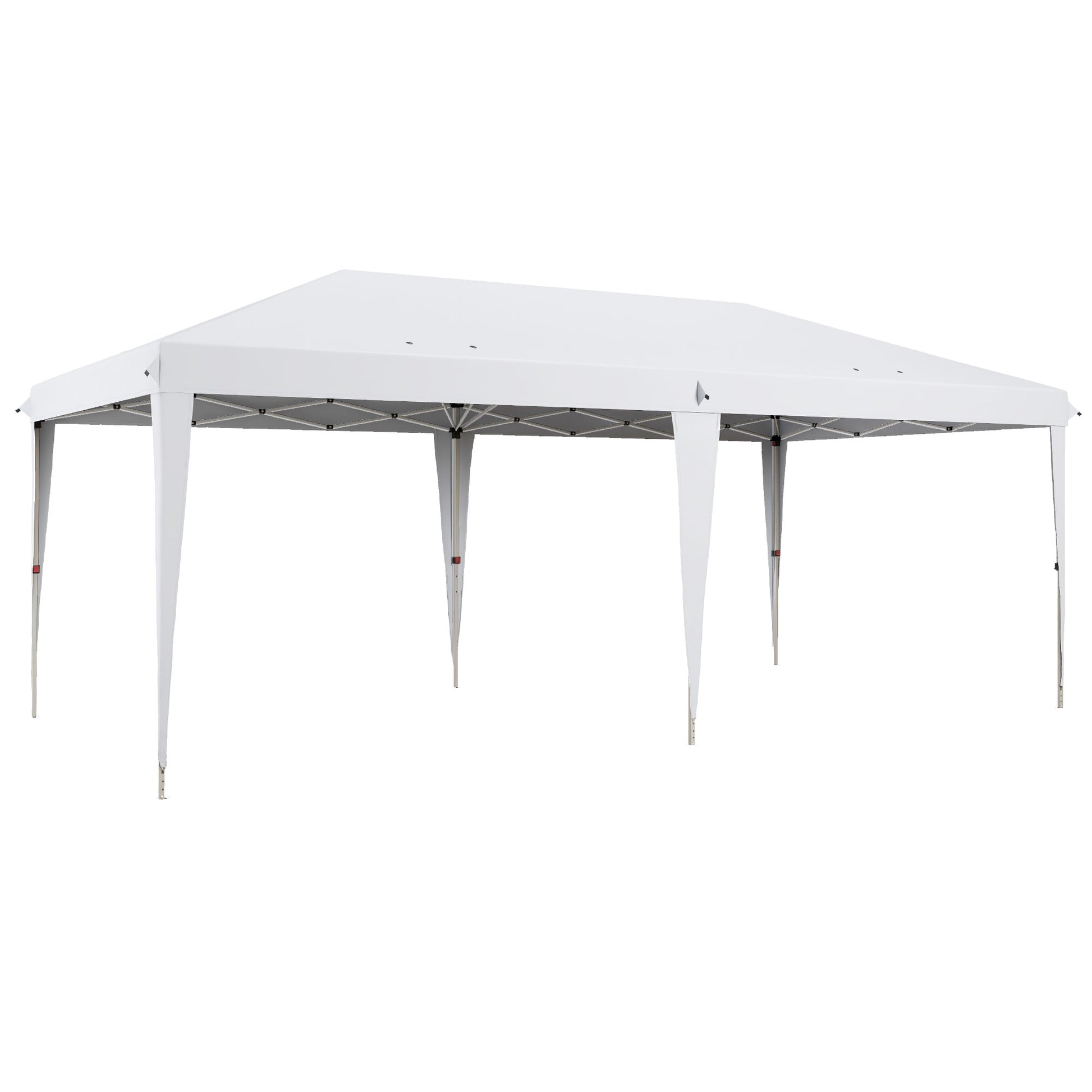 Folding Gazebo 6x3 m Portable Canopy with 3 Adjustable Heights Anti-UV Sun Shelter and Carrying Bag for Camping Parties White