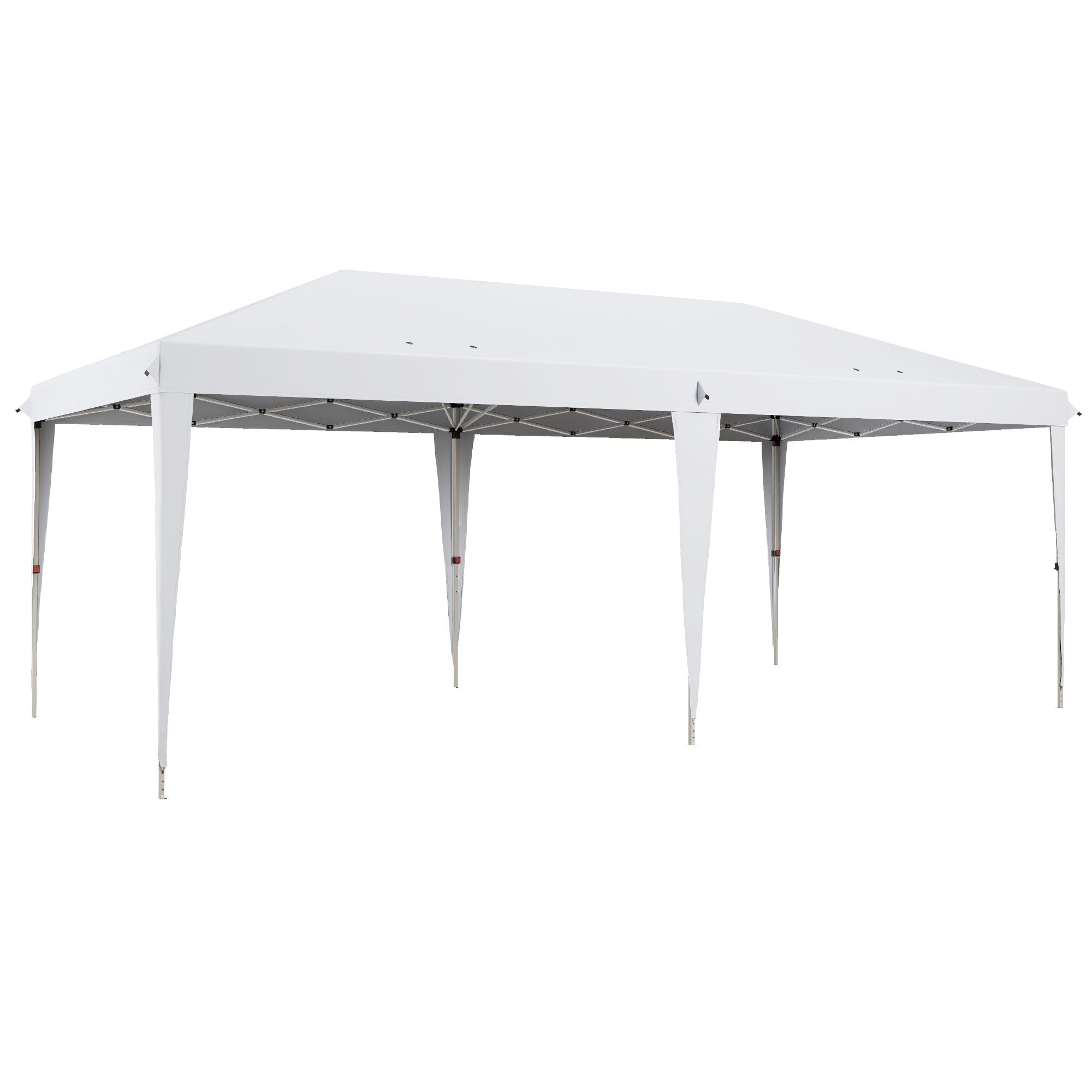 Folding Gazebo 6x3 m Portable Canopy with 3 Adjustable Heights Anti-UV Sun Shelter and Carrying Bag for Camping Parties White