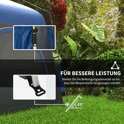 Dome Tent for 4 People Light, Stable, Waterproof UV 50+ Pop Up Camping Tent with Hooks, Door, Windows, Groundsheet, Family Tent with 1000mm Water Column Tent for Camping, Travel, Trekking, Garden