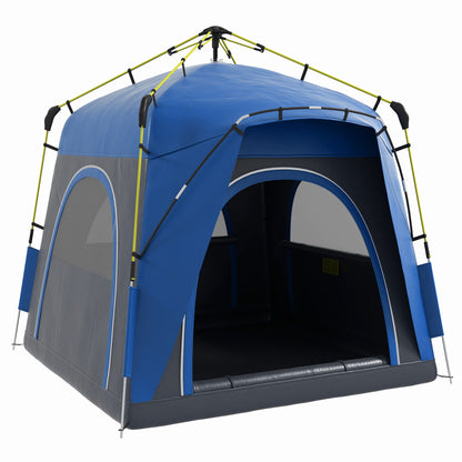 Dome Tent for 4 People Light, Stable, Waterproof UV 50+ Pop Up Camping Tent with Hooks, Door, Windows, Groundsheet, Family Tent with 1000mm Water Column Tent for Camping, Travel, Trekking, Garden