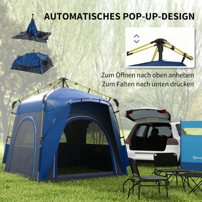 Dome Tent for 4 People Light, Stable, Waterproof UV 50+ Pop Up Camping Tent with Hooks, Door, Windows, Groundsheet, Family Tent with 1000mm Water Column Tent for Camping, Travel, Trekking, Garden