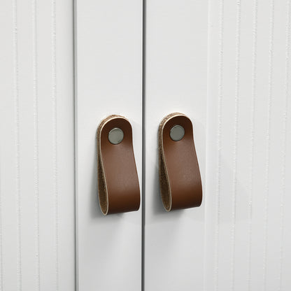 Bathroom Cabinet with 2 Doors, Open Compartment, and Adjustable Shelves Modern Bathroom Furniture 60x30x80.5 cm White