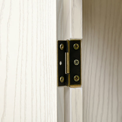 Kitchen Sideboard with 2 Cabinets and Drawer, Colonial Style Wooden Pantry Cabinet, 80x35x180cm White
