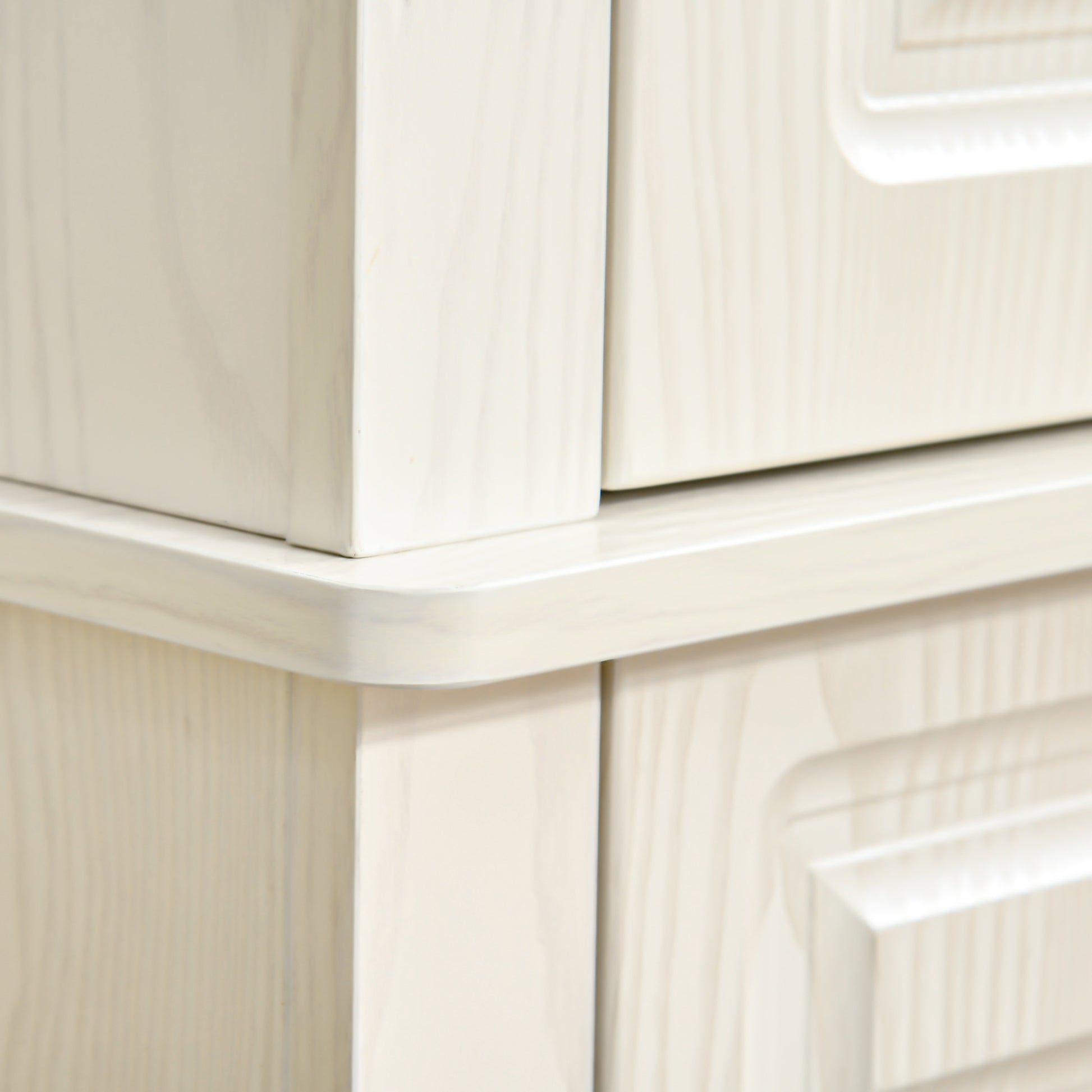 Kitchen Sideboard with 2 Cabinets and Drawer, Colonial Style Wooden Pantry Cabinet, 80x35x180cm White