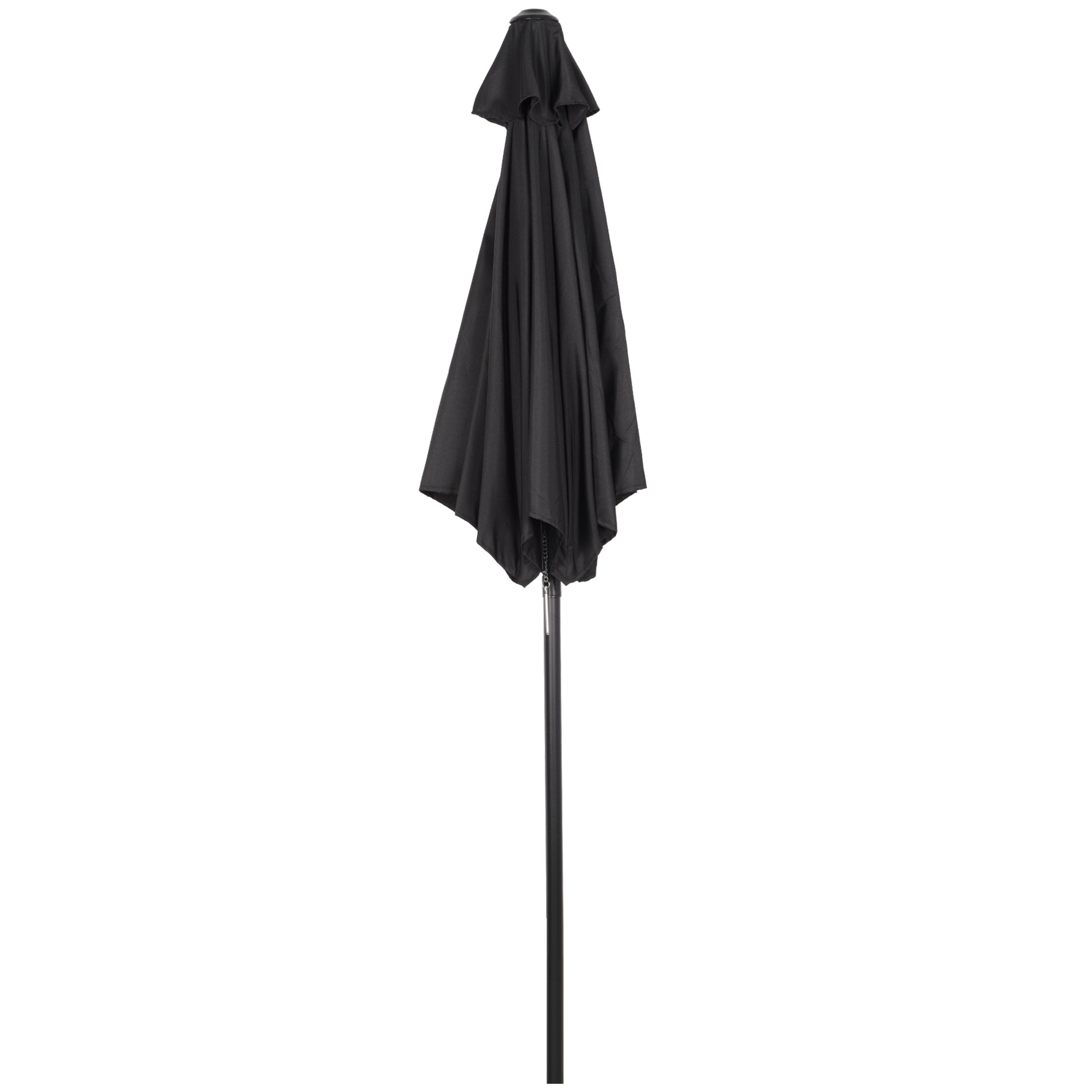 Umbrella Ø196 cm, hexagonal balcony umbrella beach umbrella windproof stable market umbrella crank umbrella sun protection for beach balcony garden, Black
