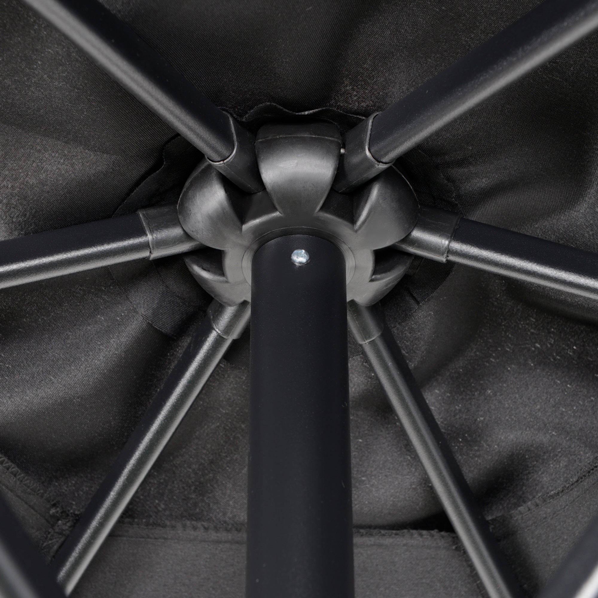 Umbrella Ø196 cm, hexagonal balcony umbrella beach umbrella windproof stable market umbrella crank umbrella sun protection for beach balcony garden, Black