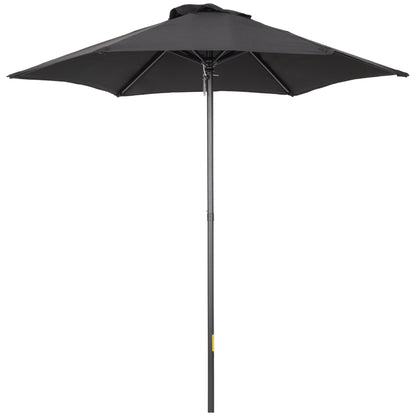 Umbrella Ø196 cm, hexagonal balcony umbrella beach umbrella windproof stable market umbrella crank umbrella sun protection for beach balcony garden, Black