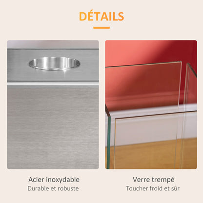 Ethanol Fireplace Freestanding Portable Table Fireplace with 0.4 L Reservoir Covering 15 m² - dim. 25L x 25W x 60H cm