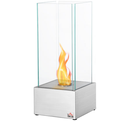 Ethanol Fireplace Freestanding Portable Table Fireplace with 0.4 L Reservoir Covering 15 m² - dim. 25L x 25W x 60H cm