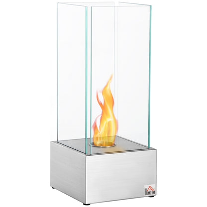 Ethanol Fireplace Freestanding Portable Table Fireplace with 0.4 L Reservoir Covering 15 m² - dim. 25L x 25W x 60H cm