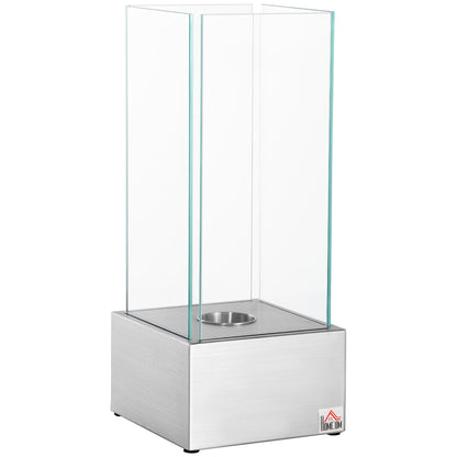 Ethanol Fireplace Freestanding Portable Table Fireplace with 0.4 L Reservoir Covering 15 m² - dim. 25L x 25W x 60H cm