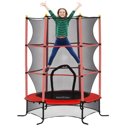 Kids Trampoline Ø163 cm, Trampoline with Safety Net, Edge Cover, Garden Trampoline for Children 3-10 Years, up to 50 kg load capacity, Red