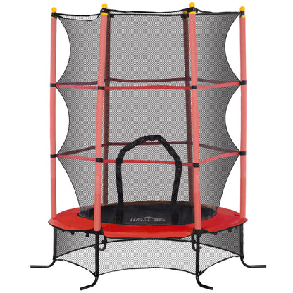 Kids Trampoline Ø163 cm, Trampoline with Safety Net, Edge Cover, Garden Trampoline for Children 3-10 Years, up to 50 kg load capacity, Red