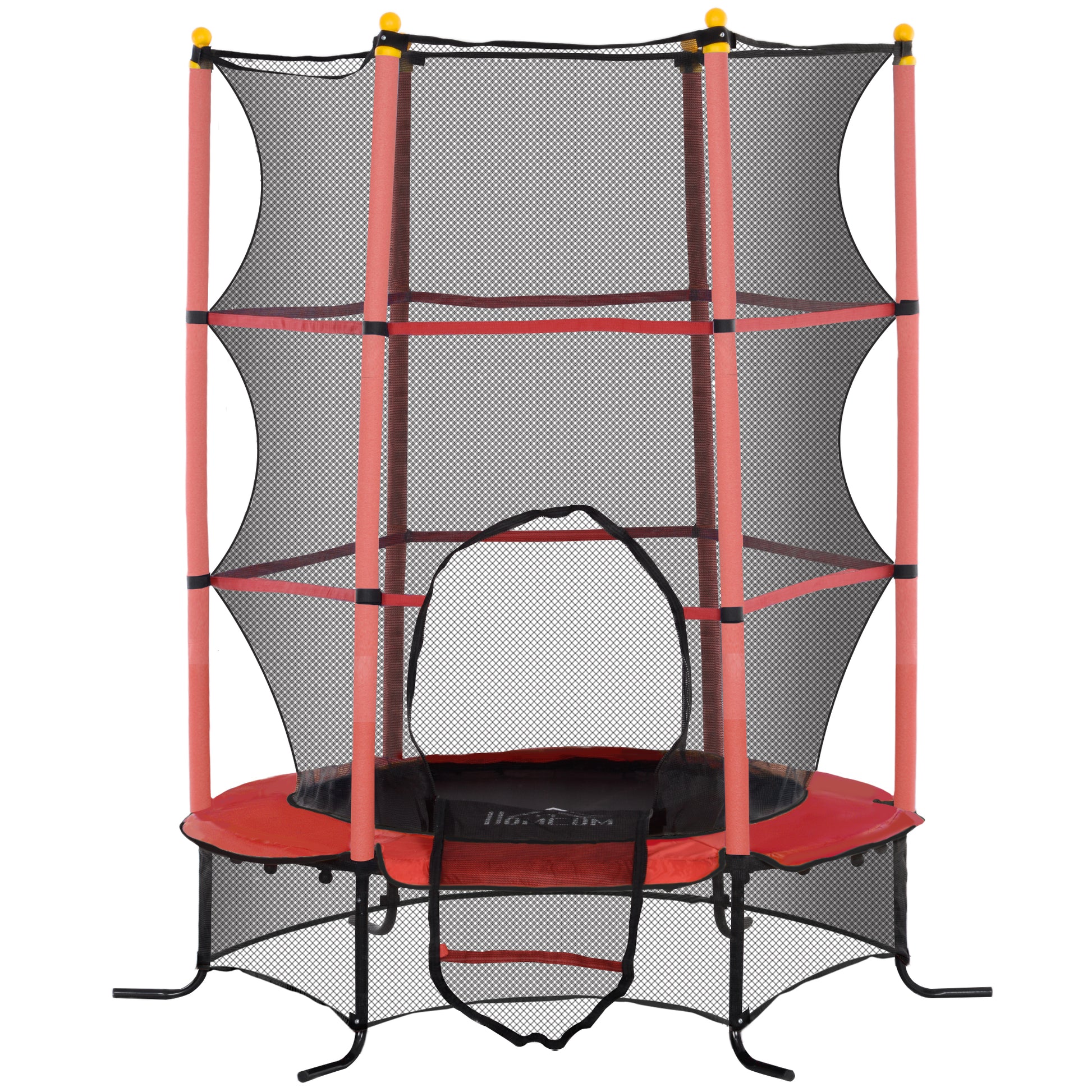 Kids Trampoline Ø163 cm, Trampoline with Safety Net, Edge Cover, Garden Trampoline for Children 3-10 Years, up to 50 kg load capacity, Red
