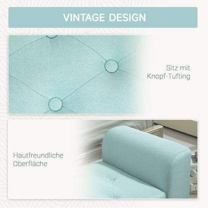 Storage Bench with Linen-Feel, Wooden Legs, Bed Bench Load-Bearing Up to 130 kg, for Living Room Bedroom Hallway, 116 x 44 x 58 cm Green