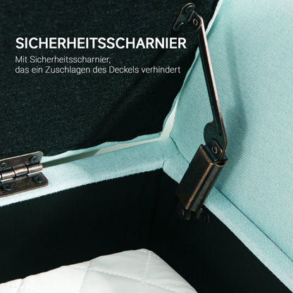 Storage Bench with Linen-Feel, Wooden Legs, Bed Bench Load-Bearing Up to 130 kg, for Living Room Bedroom Hallway, 116 x 44 x 58 cm Green