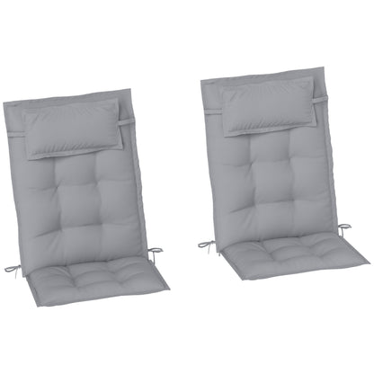 2-Pack Cushion for Sun Lounger Waterproof Cushion for Garden Lounger Padding for Beach Lounger Sun Lounger Pillow Cushion for Garden Furniture Cushion 50x116x5 cm, Light Gray
