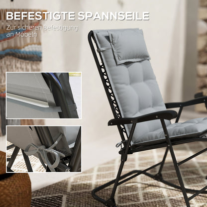 2-Pack Cushion for Sun Lounger Waterproof Cushion for Garden Lounger Padding for Beach Lounger Sun Lounger Pillow Cushion for Garden Furniture Cushion 50x116x5 cm, Light Gray