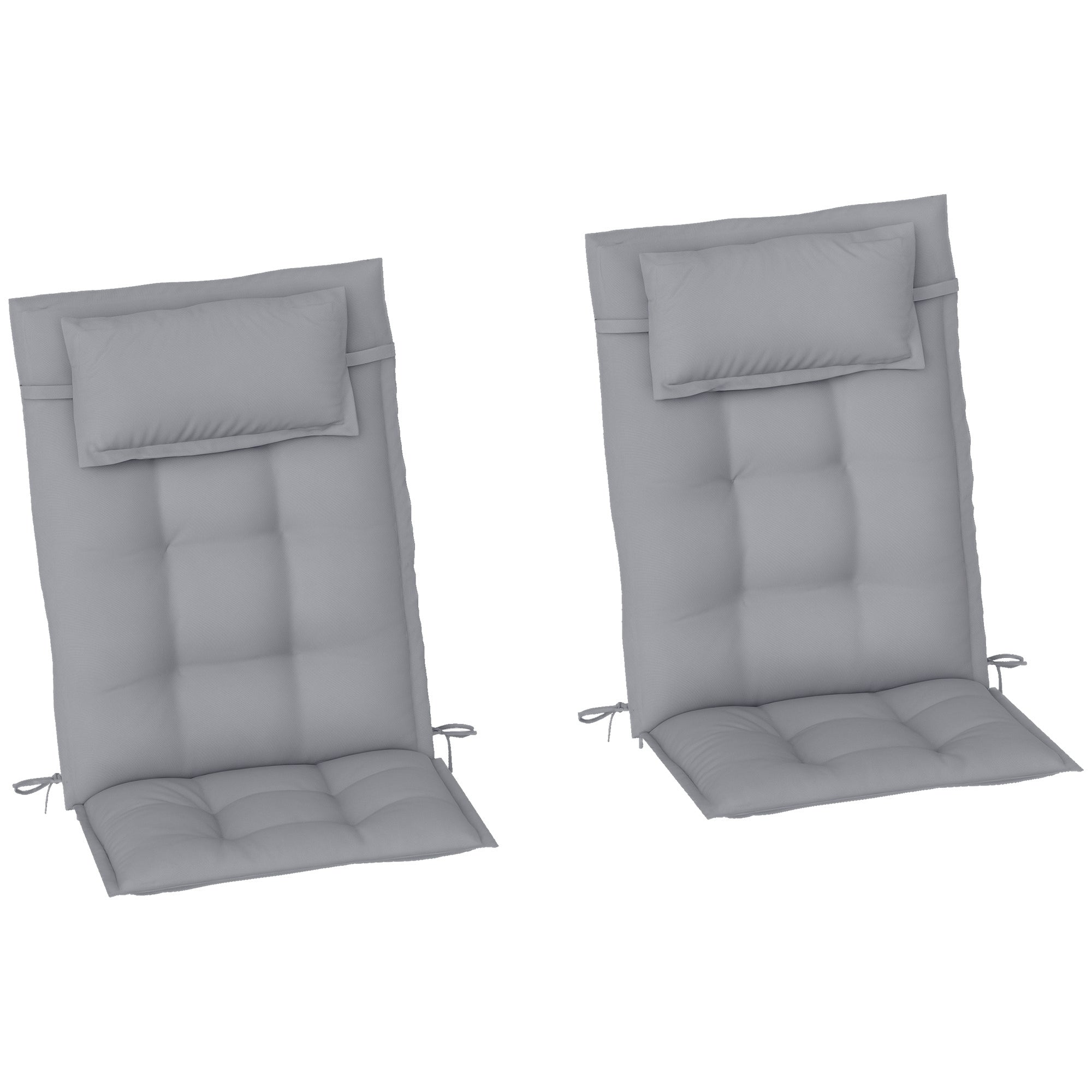2-Pack Cushion for Sun Lounger Waterproof Cushion for Garden Lounger Padding for Beach Lounger Sun Lounger Pillow Cushion for Garden Furniture Cushion 50x116x5 cm, Light Gray