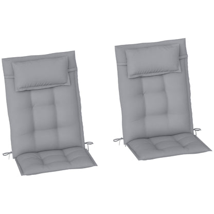 2-Pack Cushion for Sun Lounger Waterproof Cushion for Garden Lounger Padding for Beach Lounger Sun Lounger Pillow Cushion for Garden Furniture Cushion 50x116x5 cm, Light Gray