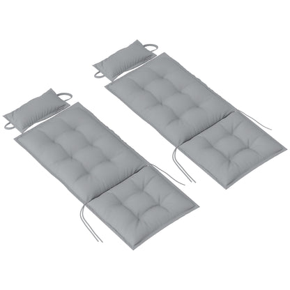 2-Pack Cushion for Sun Lounger Waterproof Cushion for Garden Lounger Padding for Beach Lounger Sun Lounger Pillow Cushion for Garden Furniture Cushion 50x116x5 cm, Light Gray