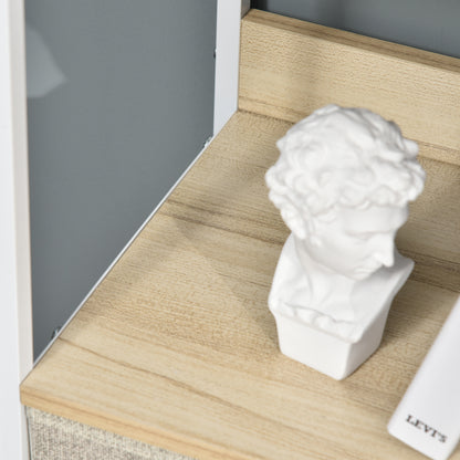 Bedroom Dresser Storage Cabinet 4 Fabric Foldable and Removable Drawers with Open Shelves and Metal Frame, Chest of Drawers for Living Room, Bedroom, Entryway, Light Gray