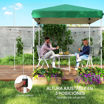 Pop-up Folding Gazebo 2.5x2.5 m Foldable Canopy with 4 Anti-UV Side Walls and Carrying Bag for Camping Parties Dark Green