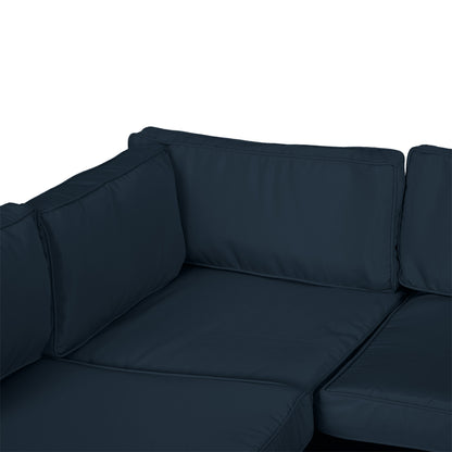 Set of 14 Replacement Covers Garden Lounge Cushions - 6 Seat Cushion Covers, 8 Back Cushion Covers - Zippered Water-Repellent Polyester Blue