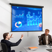 84-inch Projection Screen, Projector Screen, Home Cinema, 4:3 4K HD, Wall or Ceiling Mount, 181 x 8 x 138 cm, Black