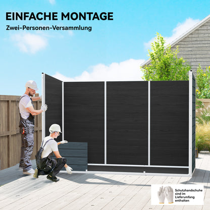 Garden Shed 3.2 m² (34.5 ft²), 303×123×197 cm (9'11" x 4'0" x 6'6") — Plastic Storage Shed with Windows, Double Doors, Lockable Vent, Wood-Look Floor (Gray)