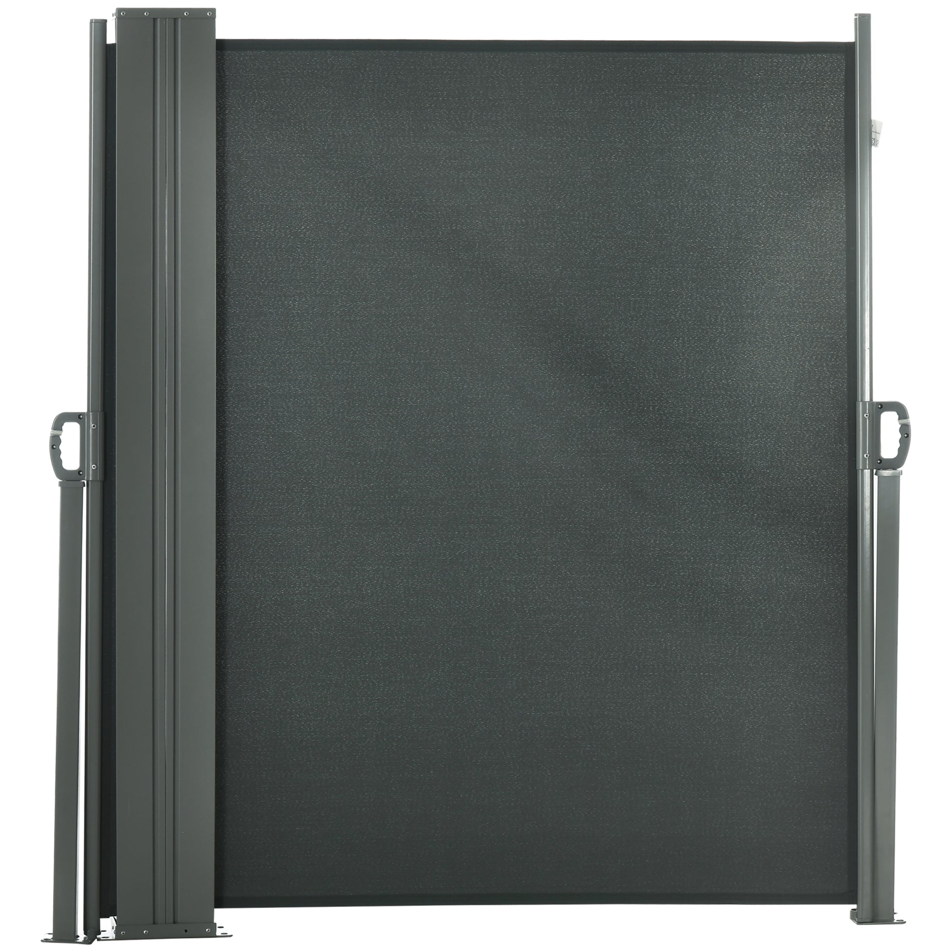 Double Side Awning Privacy Screen Retractable Windbreak 6L x 1.60H m High-Density 180 g/m² Anti-UV Polyester Gray